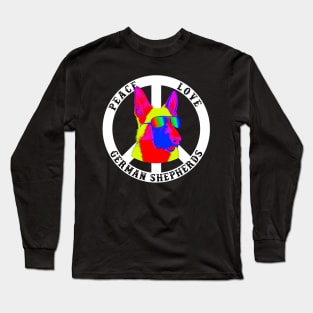 Peace Love German Shepherd Long Sleeve T-Shirt